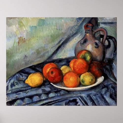 Czanne _ Fruit And A Jug On A Table Poster