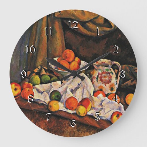 Cezanne _ Fruit Bowl Pitcher and Fruit Large Clock