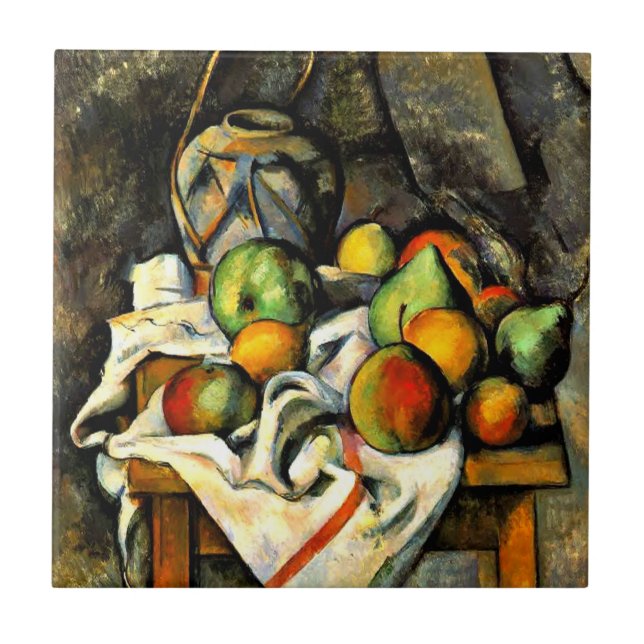 Cezanne - Ginger Jar and Fruit Ceramic Tile (Front)