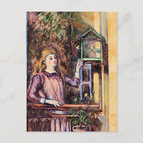 Cezanne _ Girl with Birdcage Postcard