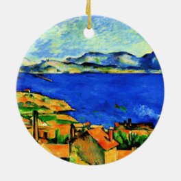 Cezanne - Gulf of Marseille, famous painting, Ceramic Ornament