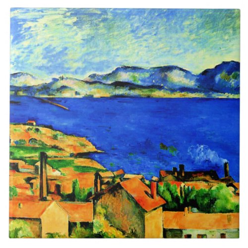 Cezanne _ Gulf of Marseille famous painting Ceramic Tile
