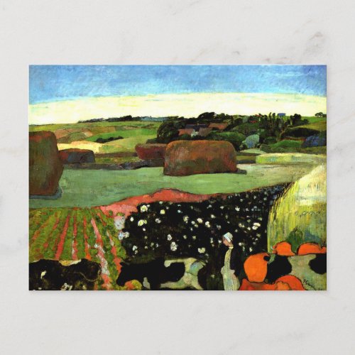 Cezanne _ Haystacks in Brittany Postcard