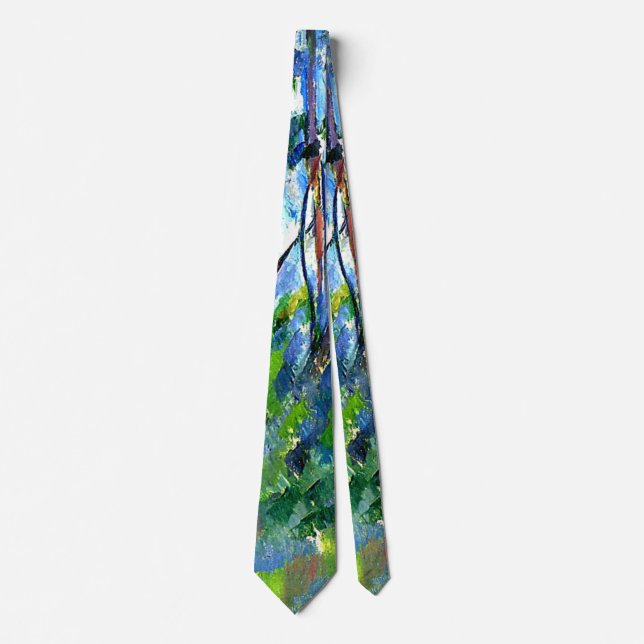Cezanne - In the Woods, famous painting Neck Tie (Front)
