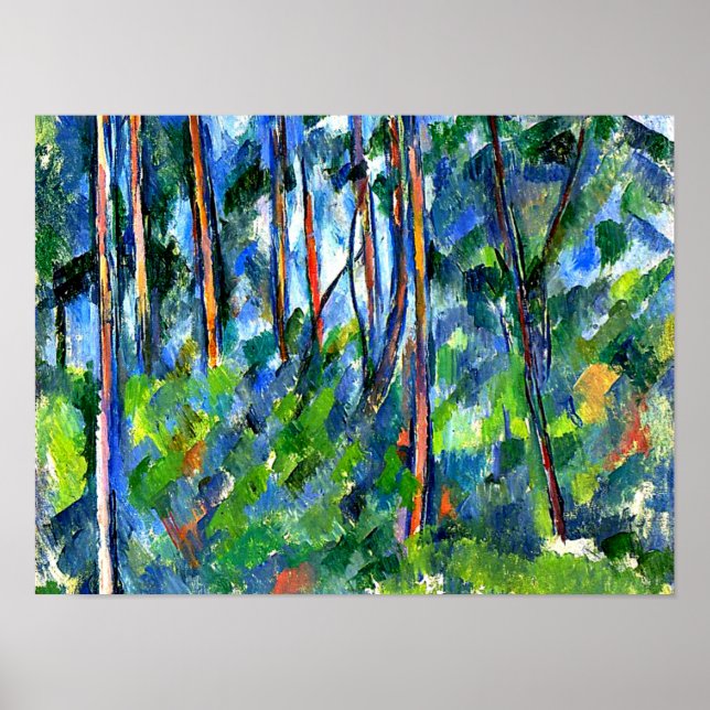 Cezanne - In the Woods, famous painting Poster (Front)