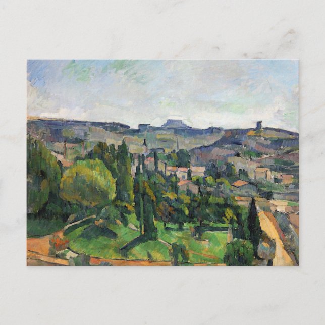 Cezanne - Landscape with Road and Bell Tower Postcard (Front)