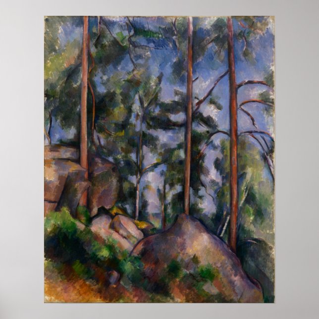 Cézanne — Pines And Rochers Fontainebleau Poster (Front)
