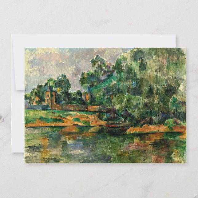 Cezanne - Riverbank, famous painting, Card (Front)