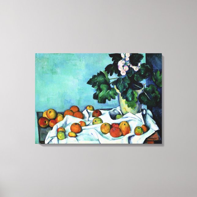 Cezanne - Still Life with Apples and Primroses Canvas Print (Front)
