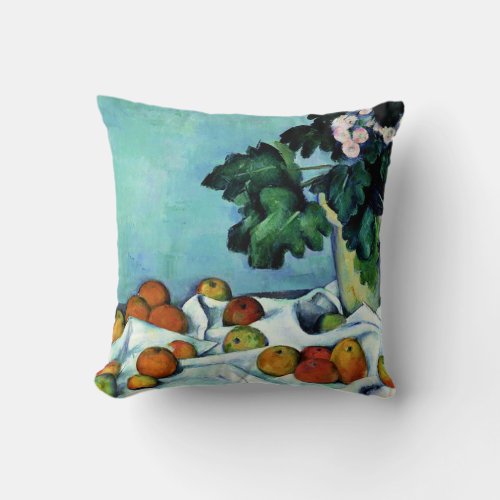 Cezanne _ Still Life with Apples and Primroses Throw Pillow