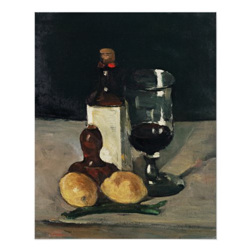 Cezanne _ Still Life with Bottle Glass Lemons Poster