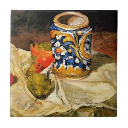 Cezanne Still Life with Italian Earthenware Jar Tile