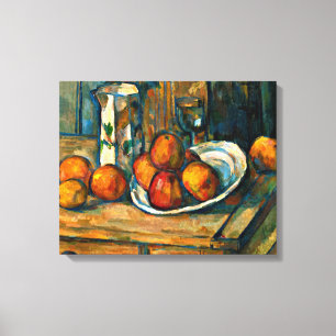 Cezanne - Still Life with Milk Jug and Fruit Canvas Print