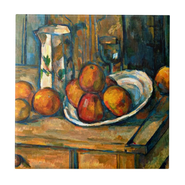Cezanne - Still Life with Milk Jug and Fruit Ceramic Tile (Front)