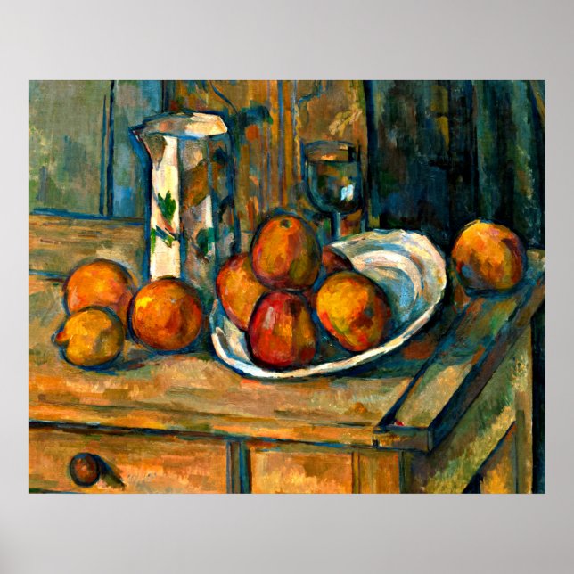 Cezanne - Still Life with Milk Jug and Fruit Poster (Front)