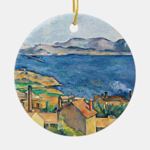 Cezanne _ The Bay of Marseille from LEstaque Ceramic Ornament