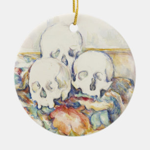 Cezanne The Three Skulls Vintage Art Poster Print Ceramic Ornament