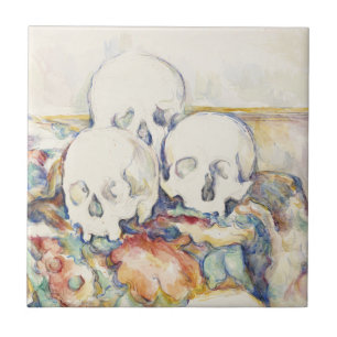 Cezanne The Three Skulls Vintage Art Poster Print Ceramic Tile