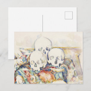 Cezanne The Three Skulls Vintage Art Poster Print Postcard