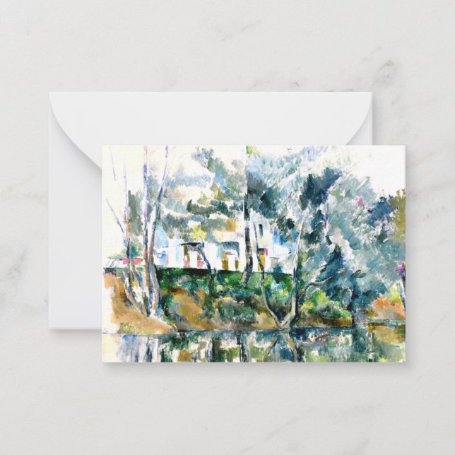 Cezanne - Trees and Houses by the Eure Note Card (Front)