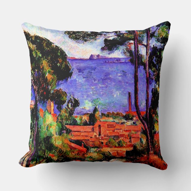 Cezanne - View through the Trees Throw Pillow (Front)