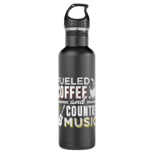CF Coffee Fueled by Coffee and Country Music T shi Stainless Steel Water Bottle