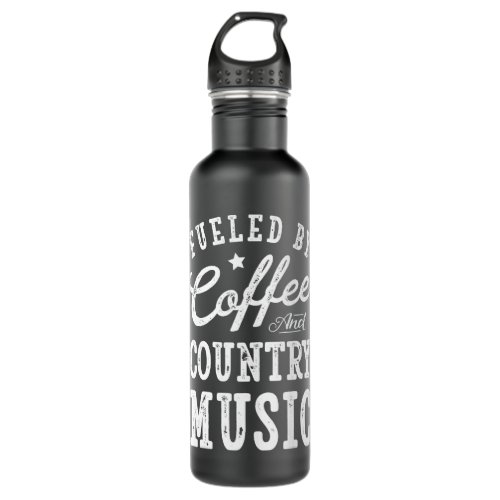 CF Coffee Fueled by Coffee and Country Music T shi Stainless Steel Water Bottle