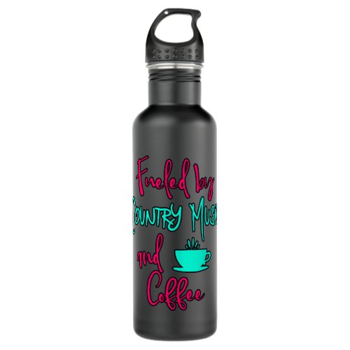 CF Coffee Fueled by Country Music and Coffee Fun S Stainless Steel Water Bottle