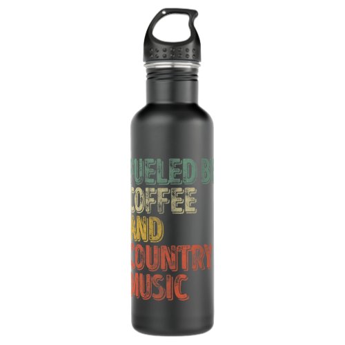 CF Coffee Funny Coffee Lover Shirt Fueled By Coffe Stainless Steel Water Bottle