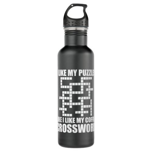 CF Coffee Funny Crossword Puzzle And Coffee Lover Stainless Steel Water Bottle