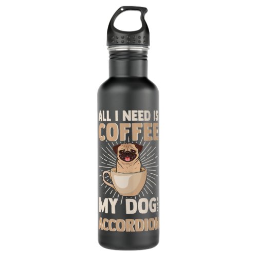 CF Coffee My Dog Accordion Dogs Caffeine Air Accor Stainless Steel Water Bottle