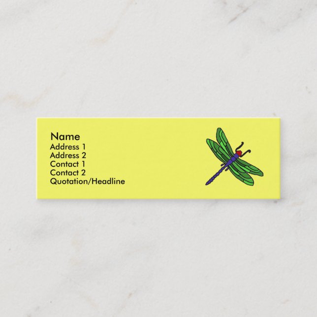 CF- Dragonfly Business Cards... Mini Business Card (Front)
