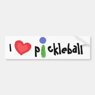 CF- I love pickleball bumper sticker