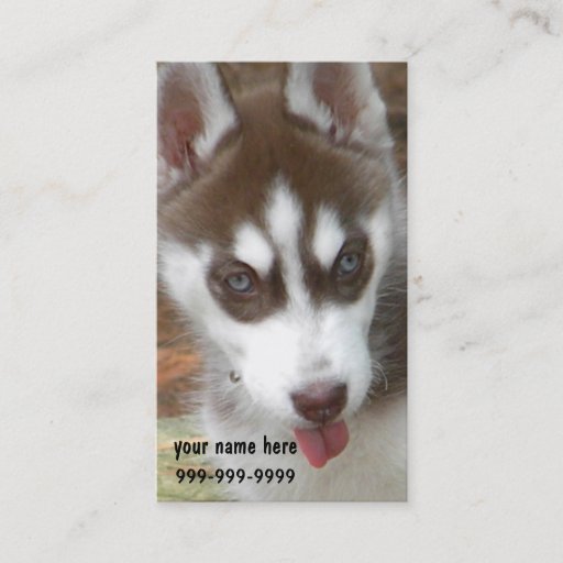 Customizable CF- Siberian Husky Puppy Business Cards