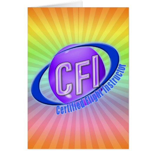 CFI ORB SWOOSH LOGO CERTIFIED FLIGHT INSTRUCTOR CARDS (Front)