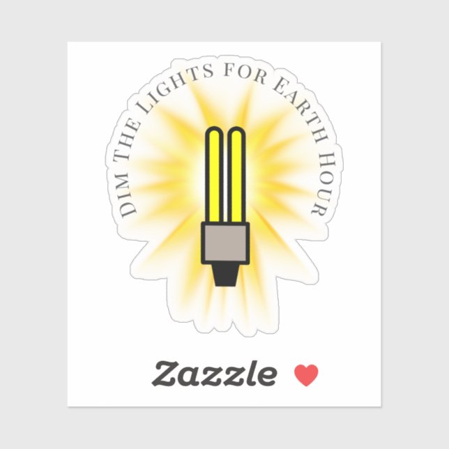 CFL Bulb Dim The Lights Earth Hour  Sticker (Sheet)