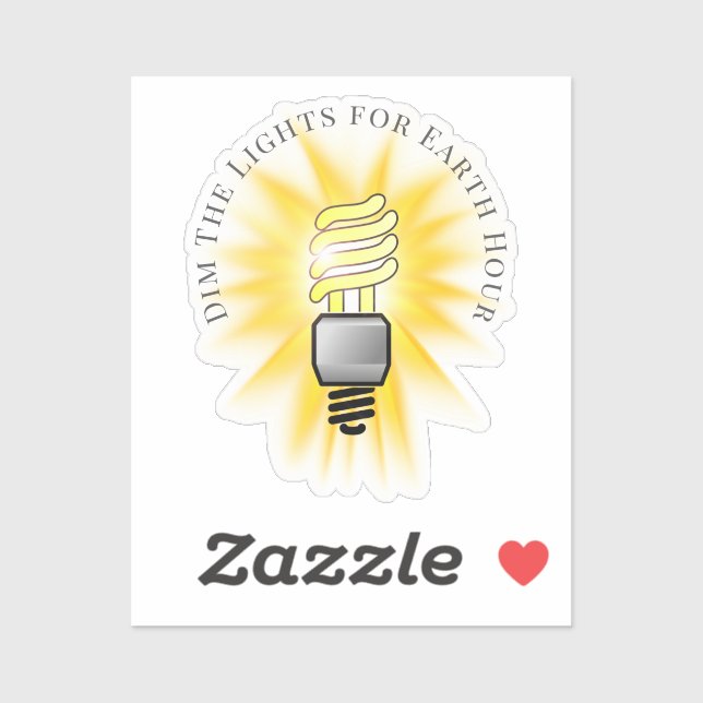 CFL Bulb Dim The Lights Earth Hour  Sticker (Sheet)