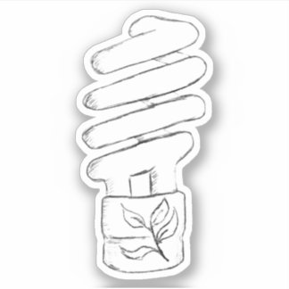 CFL Light Bulb Sketch Sticker