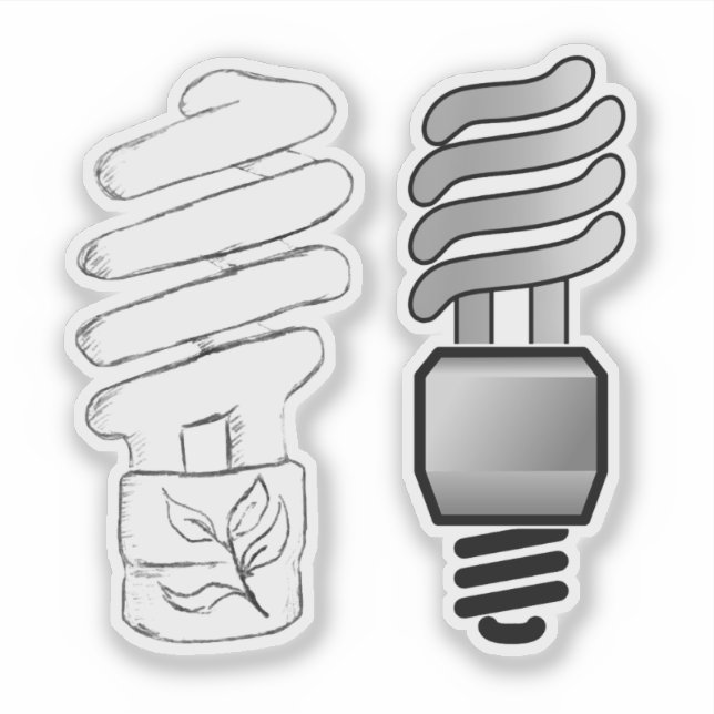 CFL Light Bulbs Sticker (Front)