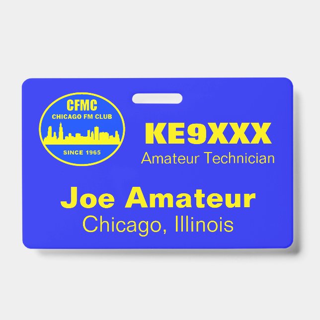 CFMC Horizontal Call Sign & Name Badge (Front)