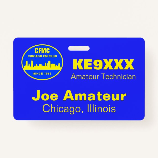 CFMC Horizontal Call Sign & Name Badge (Front)