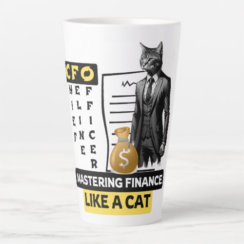 CFO Chief Feline Officer Mastering Finance  Latte Mug
