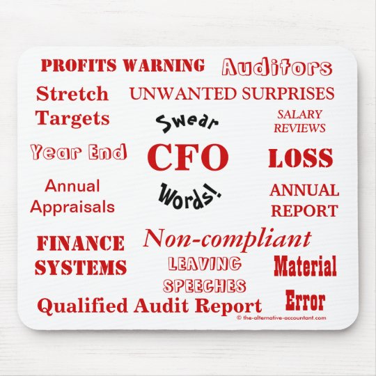 CFO Swear Words Annoying Funny Joke Mouse Pad