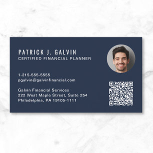 CFP Certified Financial Planner QR Code Photo Business Card