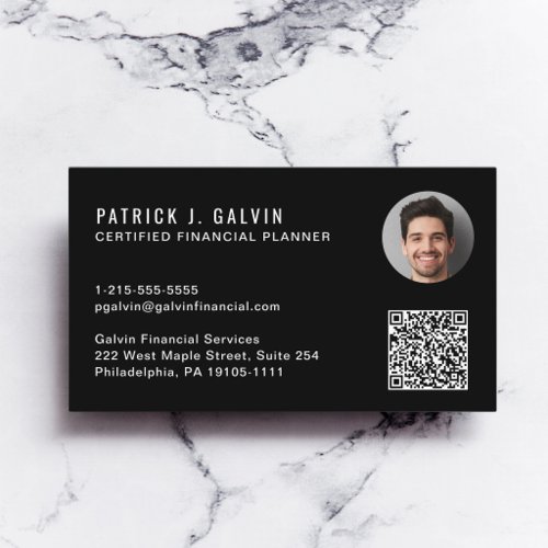 CFP Certified Financial Planner QR Code Photo Business Card
