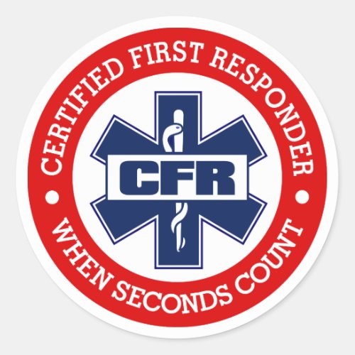 CFR Certified First Responder Classic Round Sticker