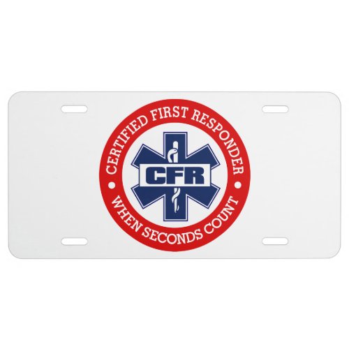 CFR Certified First Responder License Plate