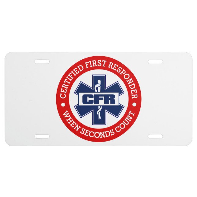 CFR (Certified First Responder) License Plate (Front)