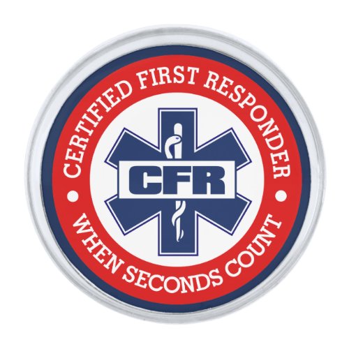 CFR Certified First Responder Silver Finish Lapel Pin