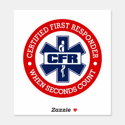 CFR Certified First Responder Sticker